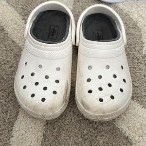 White fluffy Crocs